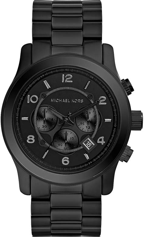 michael kors watch black band|Michael Kors black watch men.